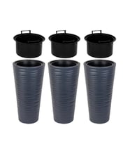 Omnipazar SO-KVT3 Kumsal Vazo Saksı Takımı 128 Litre Antrasit 3 Adet