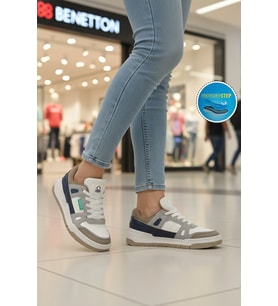 United Colors Of Benetton Beyaz Bağcıklı Memory Foam Unisex Spor Ayakkabı BNI-11130 G