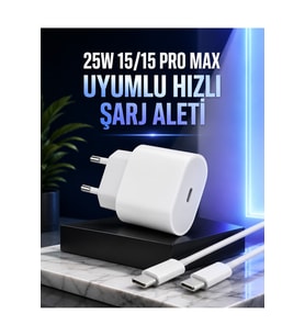 Hızlı Şarj Adaptörü ve Kablosu, 15/15 Pro Max Uyumlu