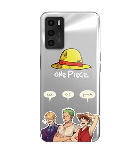 Oppo A16 / A55 Uyumlu One Piece Karakterler Tasarımlı Şeffaf Telefon Kılıfı