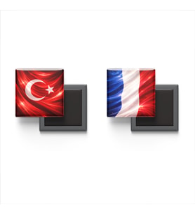 Buzdolap Magnetleri - Fransa Bayrağı ve Türk Bayrağı - 2'li Set Magneti