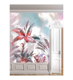 Dreamwall Tropik Renkli Ağaçlar Desenli Sağlıklı Tekstil Duvar Kağıdı (Çok Renkli)
