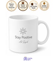 Stay Positive Baskılı Pozitif Kal İngilizce Çay Kupası Motivasyon Hediye Bardak