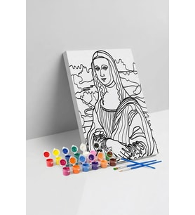Mona Lisa Desenli Mandala Tuval Boyama Seti 40x50 cm