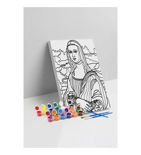 Mona Lisa Desenli Mandala Tuval Boyama Seti 40x50 cm