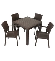 Mandella Elit Rattan 90x90 Elit Koltuk Masa Takımı KAHVERENGİ