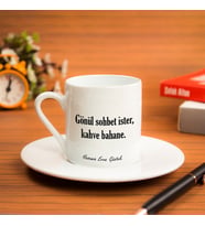 Kişiye Özel Kahve Bahane Temalı Türk Kahvesi Fincan Seti