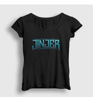Presmono Kadın Siyah Logo Jinjer T-Shirt 161001tt