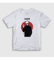 Presmono Unisex Çocuk Beyaz Satoru Anime Jujutsu Kaisen T-Shirt 130631tt