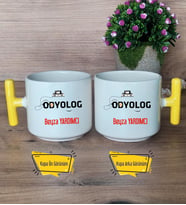 Odyolog Kupa Bardak T Sarı Kulplu Tıp Bayramı Hediyesi