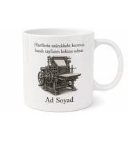 Matbaa Makinesi Çizimli Basılı Yayının Kokusunu Seven Kupa Bardak Hediye