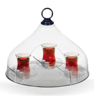 OSMANLI KAPALI VE ŞEFFAF BÜYÜK BOY ÇAY & KAHVE TAŞIMA TEPSİSİ