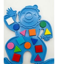 Eğitici Geometrik Şekiller - Renkli Şekil Eşleştirme - Zeka Geliştirici Çocuk Puzzle (Mavi)