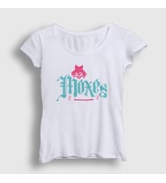 Presmono Kadın Beyaz Logo Moxes Oyun 2077 Cyberpunk T-Shirt 528111tt (Beyaz)