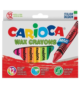 CARIOCA 42369 WAX MAXİ YIKANABİLİR PASTEL/MUM BOYA 12 RENK