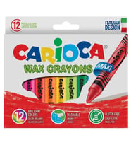 CARIOCA 42369 WAX MAXİ YIKANABİLİR PASTEL/MUM BOYA 12 RENK