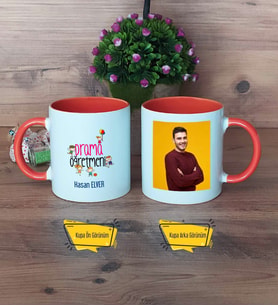 Drama Öğretmeni Kupa Bardak Turuncu Fotoğraflı Öğretmenler Günü Hediyesi