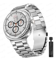 Lexroo Samsung Galaxy Watch 9/8 44mm/40mm/Classic 46mm ile Uyumlu Çelik Kordon Paslanmaya Dayanıklı
