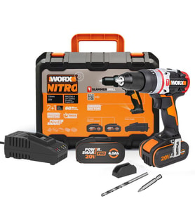 WORX WX354.4 20Volt/4.0Ah Li-ion Çift Akülü Kömürsüz Profesyonel Şarjlı Darbeli Matkap