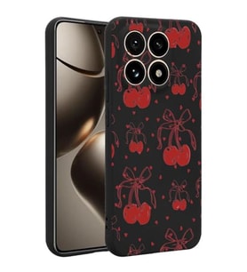 Coverzone Xiaomi M?15T Pro ?le Uyumlu Y�ksek Kalite �zel Tasar?m Kadife ?� Y�zey Silikon Lansman Telefon K?l?f? Kiraz