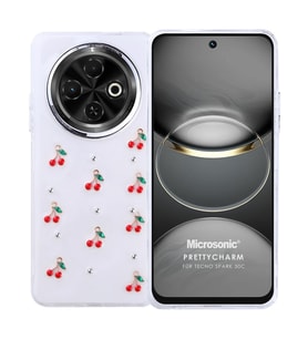 Microsonic TECNO Spark 30C 4G Kılıf PrettyCharm Cherry (Kırmızı)