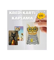 Sevimli Kediler Kart Kaplama 3'lü Set no5 Kredi Kartı & Akbil Sticker