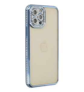 Pilelistore   iPhone 12 Pro Kılıf Joke Taşlı Silikon - Mavi