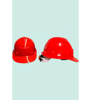 HDPE Baret EN 397 Standart İş Güvenliği Kaskı Kb580 Karam Vidalı (Kırmızı)