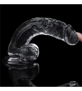 Gerçek Damar Görünümlü 19 Cm Ve Vajinal Kullanıma Uygun Şeffaf Jel Dildo