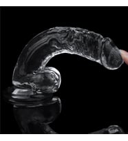 Gerçek Damar Görünümlü 19 Cm  Ve Vajinal Kullanıma Uygun Şeffaf Jel Dildo
