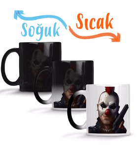 Gun and Clown Sihirli Kupa Bardak Porselen