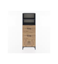 Hyperion Dolap 2 Raflı 2 Çekmeceli 2 Kapaklı 60x44x163 Antrasit-Çam