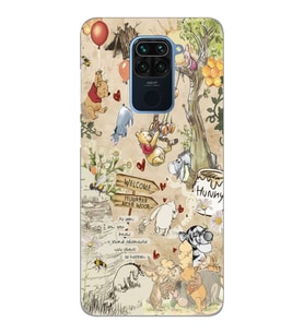 Xiaomi Redmi NOTE 9 Uyumlu Winnie The Pooh Tasarımlı Şeffaf Telefon Kılıfı