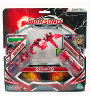 MONSUNO Fırlatma Kapsülleri ve 2 Oyun Kartı, Lisanslı Backslash-Shadowhornet Figürleri