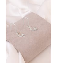 925 AYAR SALLANTILI KEDİLİ HİLAL KÜPE (Gümüş)
