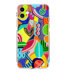 PrintiFy iPhone 11 ile Uyumlu Retro Color 6  Kamera Korumalı Şeffaf  Kılıf