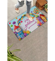 Valerine Life Sugar Village Hoş Geldiniz Ev Ofis işyeri Kapı Önü Paspası 45x70cm (Mavi-A.Mavı)