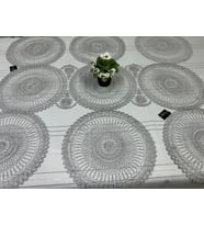 NİVEMESHOME GRİ ÖRME TAKIM 7 PARÇA SUNUMLUK SETİ (RUNNER + SUPLA 6 ADET)
