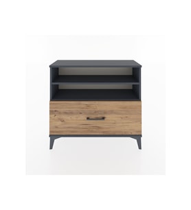 Arges Şifonyer 2 Raflı Tek Çekmeceli 88x30x80 Antrasit-Çam