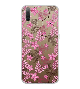 PrintiFy General Mobile GM 10 Uyumlu Kamera Korumalı Floral Pembe Tasarımlı Şeffaf  Kılıf