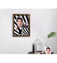 BK Gift Kişiye Özel Godfather Baba Karikatürlü Doğal Masif Ahşap Çerçeveli Tablo 45x65cm-2