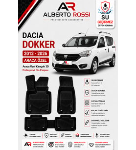 DACIA DOKKER 2012 - 2026 Araca Özel Kauçuk 3D Profesyonel Oto Paspası