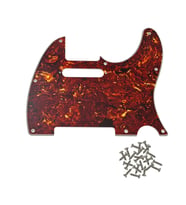 Telecaster Uyumlu Elektro Gitar Pickguard 8 Delikli Kırmızı Alev Desenli
