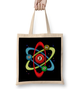 Awesome Billiards Ball Atom Science Pool Player Bez Çanta Uzun Saplı