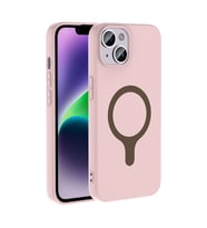 Lexroo iPhone 14 Kılıf M-Safe Şarj Özellikli Aris Silikon Kılıf - Açık Pembe