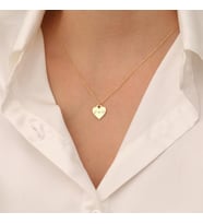 Kişiye Özel Tasarım Çift Harf Kalp Kolye 925K Gümüş (Gold)