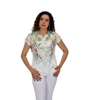 Kadın Kısa Kol Baskılı Bluz BGL-ST04691