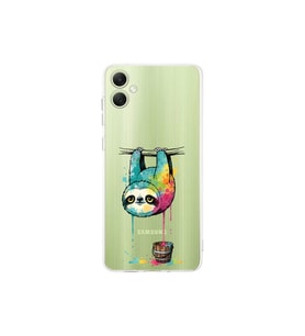 Samsung Galaxy A06 ile Uyumlu Splash Tembel Hayvan Tasarımlı Şeffaf Silikon Kılıf