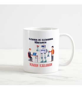 Elektrik ve Elektronik Ögretmeni Kupa Bardak (1. Tasarım) (Beyaz)