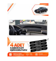 OPEL ASTRA F AIRBAGSIZ (1991-1997) Uyumlu Ön Torpido Koruma Kılıfı Halısı - Siyah Bej
